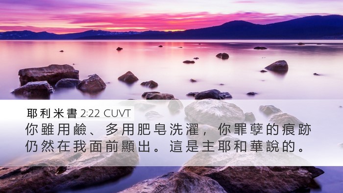 耶 利 米 書 2:22 CUVT Desktop Wallpaper - 你 雖 用 鹼 、 多 用 肥 皂 洗 濯 ， - Desktop Bible Verse Wallpaper