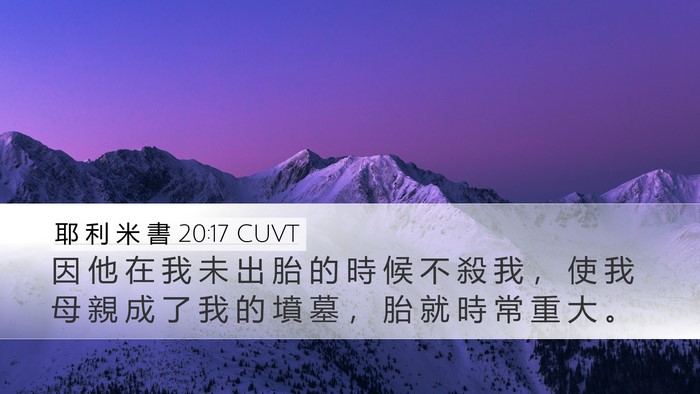耶 利 米 書 20:17 CUVT Bible Verse Image