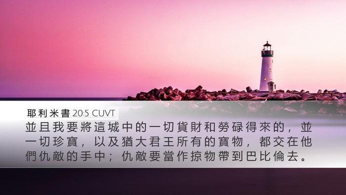 耶 利 米 書 20:5 CUVT Bible Verse Image