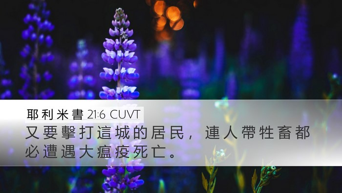 耶 利 米 書 21:6 CUVT Desktop Wallpaper - 又 要 擊 打 這 城 的 居 民 ， 連 人 - Desktop Bible Verse Wallpaper