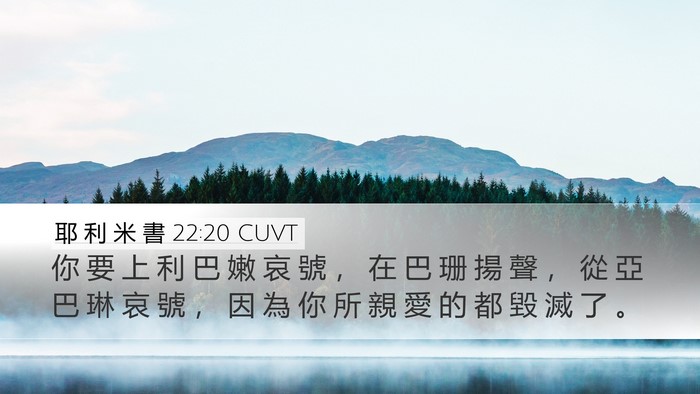 耶 利 米 書 22:20 CUVT Bible Verse Image