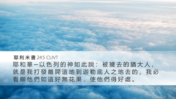 耶 利 米 書 24:5 CUVT Bible Verse Image