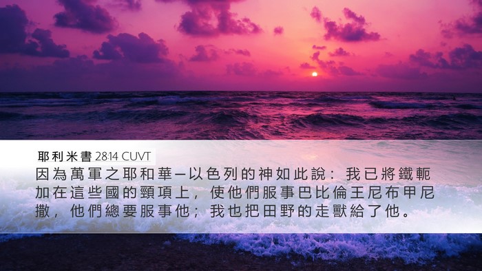 耶 利 米 書 28:14 CUVT Bible Verse Image