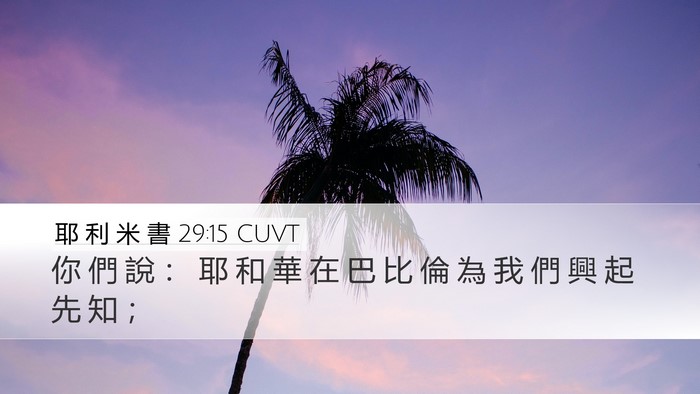 耶 利 米 書 29:15 CUVT Desktop Wallpaper - 你 們 說 ： 耶 和 華 在 巴 比 倫 為 - Desktop Bible Verse Wallpaper