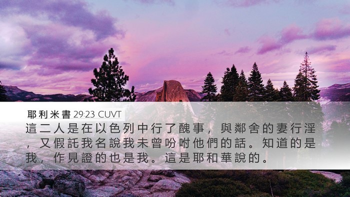耶 利 米 書 29:23 CUVT Bible Verse Image
