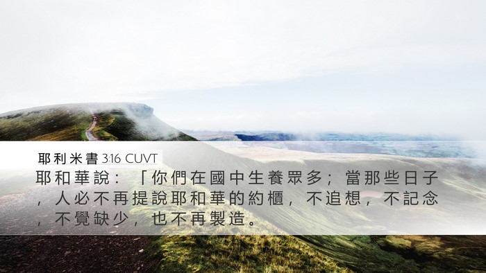 耶 利 米 書 3:16 CUVT Bible Verse Image