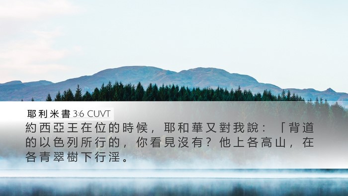 耶 利 米 書 3:6 CUVT Bible Verse Image