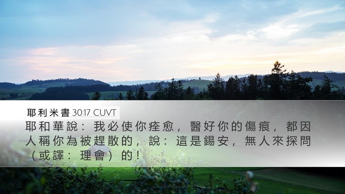 耶 利 米 書 30:17 CUVT Bible Verse Image