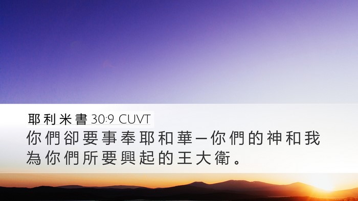 耶 利 米 書 30:9 CUVT Bible Verse Image