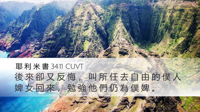 耶 利 米 書 34:11 CUVT Desktop Wallpaper - 後 來 卻 又 反 悔 ， 叫 所 任 去 自 - Desktop Bible Verse Wallpaper