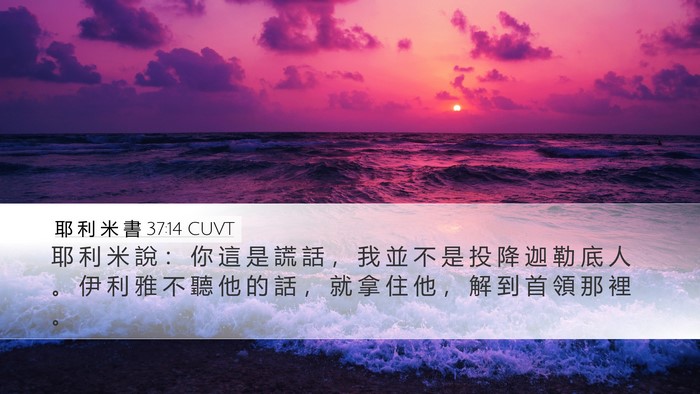 耶 利 米 書 37:14 CUVT Desktop Wallpaper - 耶 利 米 說 ： 你 這 是 謊 話 ， 我 - Desktop Bible Verse Wallpaper