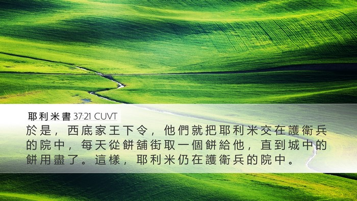 耶 利 米 書 37:21 CUVT Bible Verse Image
