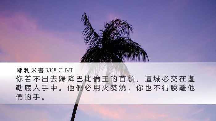 耶 利 米 書 38:18 CUVT Bible Verse Image