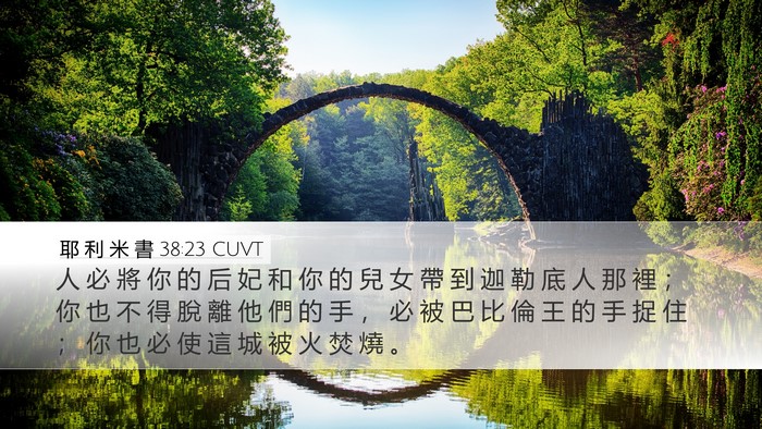 耶 利 米 書 38:23 CUVT Bible Verse Image