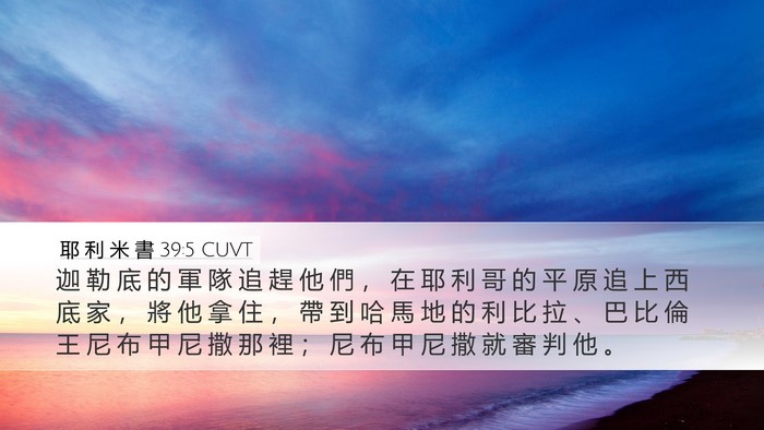 耶 利 米 書 39:5 CUVT Bible Verse Image