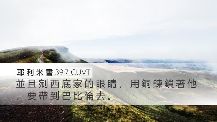 耶 利 米 書 39:7 CUVT Bible Verse Image