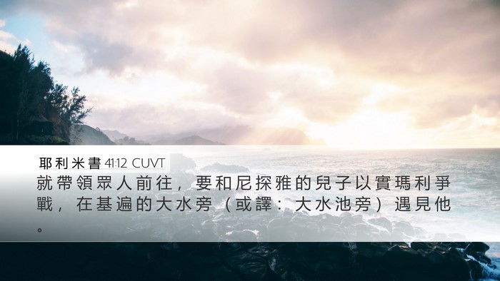 耶 利 米 書 41:12 CUVT Desktop Wallpaper - 就 帶 領 眾 人 前 往 ， 要 和 尼 探 - Desktop Bible Verse Wallpaper
