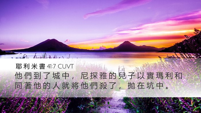 耶 利 米 書 41:7 CUVT Desktop Wallpaper - 他 們 到 了 城 中 ， 尼 探 雅 的 兒 - Desktop Bible Verse Wallpaper