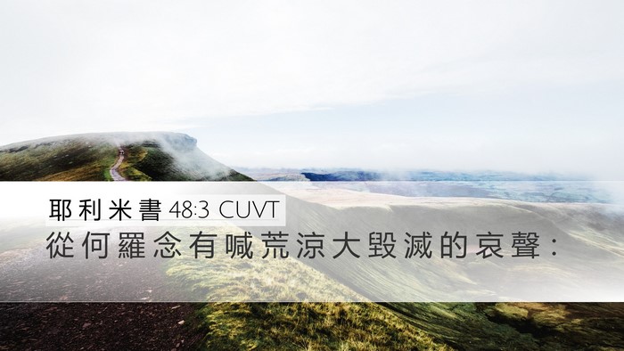 耶 利 米 書 48:3 CUVT Desktop Wallpaper - 從 何 羅 念 有 喊 荒 涼 大 毀 滅 的 - Desktop Bible Verse Wallpaper