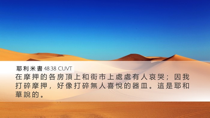 耶 利 米 書 48:38 CUVT Bible Verse Image