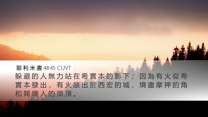 耶 利 米 書 48:45 CUVT Bible Verse Image
