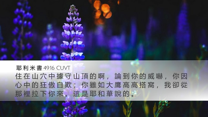 耶 利 米 書 49:16 CUVT Bible Verse Image