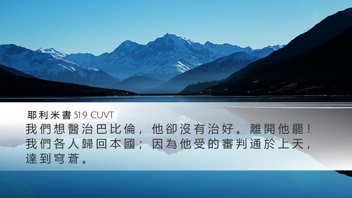 耶 利 米 書 51:9 CUVT Desktop Wallpaper - 我 們 想 醫 治 巴 比 倫 ， 他 卻 沒 - Desktop Bible Verse Wallpaper