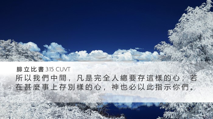 腓 立 比 書 3:15 CUVT Desktop Wallpaper - 所 以 我 們 中 間 ， 凡 是 完 全 人 - Desktop Bible Verse Wallpaper
