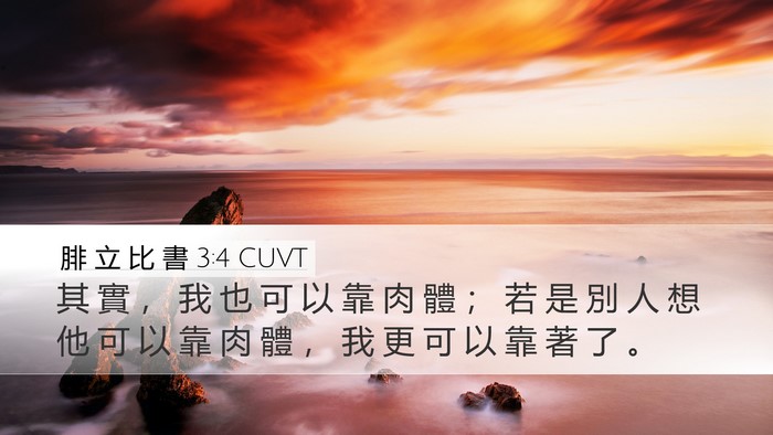 腓 立 比 書 3:4 CUVT Desktop Wallpaper - 其 實 ， 我 也 可 以 靠 肉 體 ； 若 - Desktop Bible Verse Wallpaper
