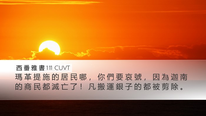 西 番 雅 書 1:11 CUVT Desktop Wallpaper - 瑪 革 提 施 的 居 民 哪 ， 你 們 要 - Desktop Bible Verse Wallpaper