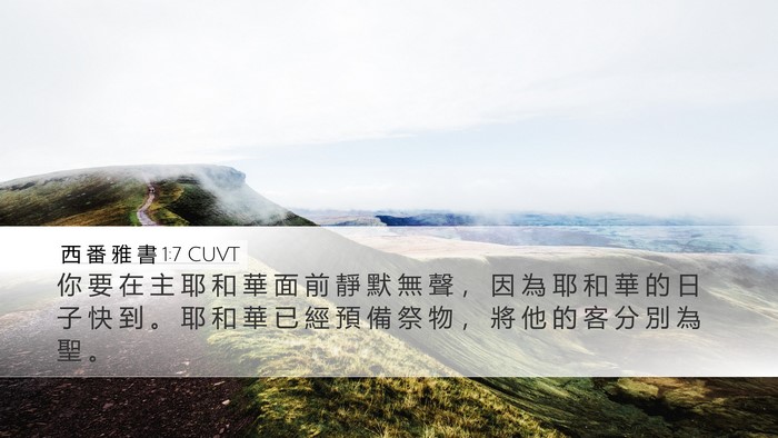 西 番 雅 書 1:7 CUVT Bible Verse Image