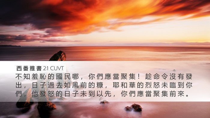 西 番 雅 書 2:1 CUVT Bible Verse Image