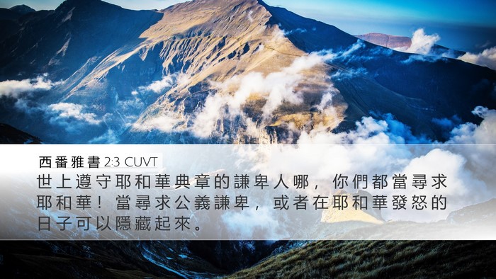 西 番 雅 書 2:3 CUVT Bible Verse Image