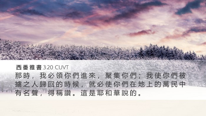 西 番 雅 書 3:20 CUVT Bible Verse Image
