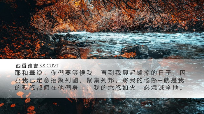 西 番 雅 書 3:8 CUVT Bible Verse Image