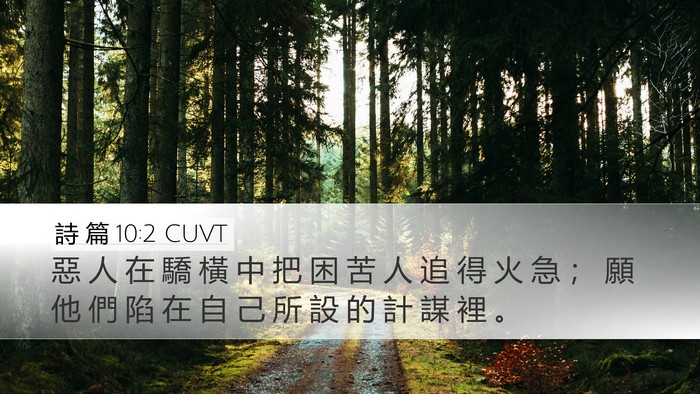 詩 篇 10:2 CUVT Bible Verse Image