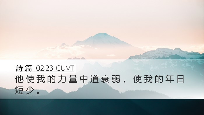 詩 篇 102:23 CUVT Bible Verse Image