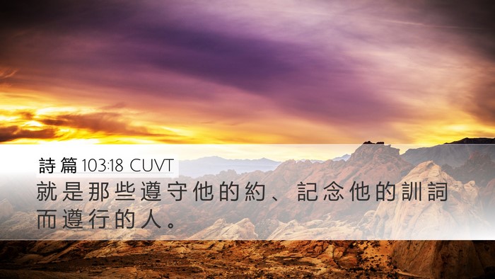 詩 篇 103:18 CUVT Desktop Wallpaper - 就 是 那 些 遵 守 他 的 約 、 記 念 - Desktop Bible Verse Wallpaper