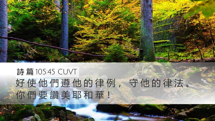 詩 篇 105:45 CUVT Bible Verse Image