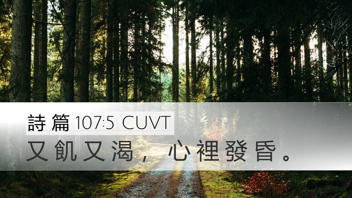 詩 篇 107:5 CUVT Bible Verse Image