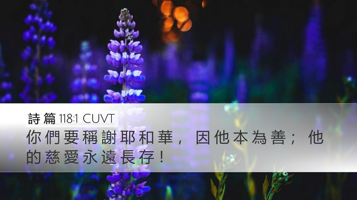 詩 篇 118:1 CUVT Bible Verse Image