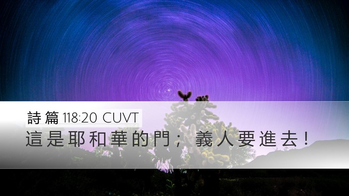 詩 篇 118:20 CUVT Bible Verse Image