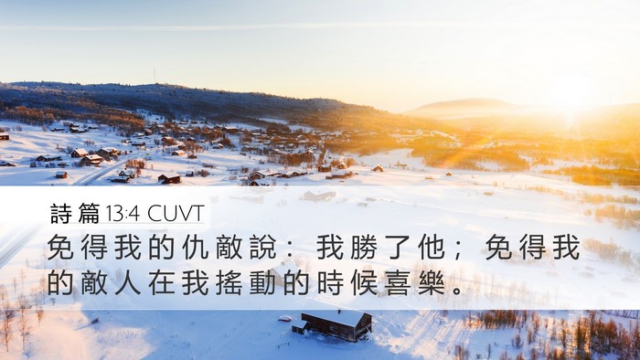 詩 篇 13:4 CUVT Bible Verse Image