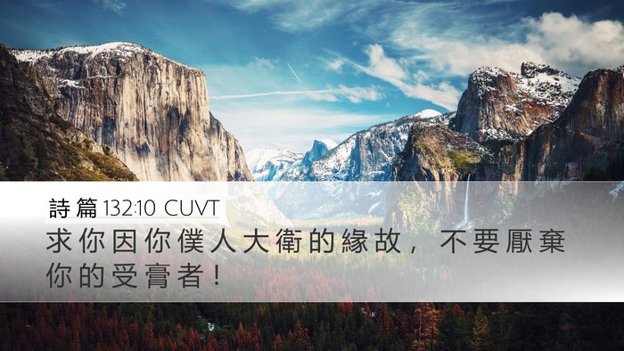 詩 篇 132:10 CUVT Desktop Wallpaper - 求 你 因 你 僕 人 大 衛 的 緣 故 ， - Desktop Bible Verse Wallpaper