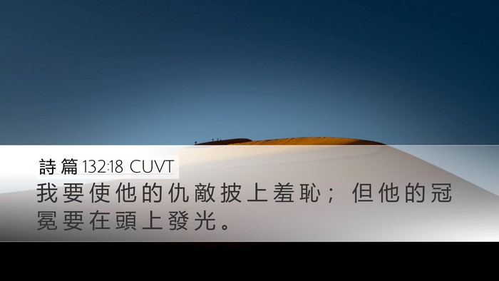 詩 篇 132:18 CUVT Desktop Wallpaper - 我 要 使 他 的 仇 敵 披 上 羞 恥 ； - Desktop Bible Verse Wallpaper