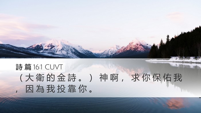 詩 篇 16:1 CUVT Desktop Wallpaper - （ 大 衛 的 金 詩 。 ） 神 啊 ， 求 - Desktop Bible Verse Wallpaper