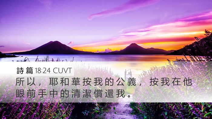 詩 篇 18:24 CUVT Desktop Wallpaper - 所 以 ， 耶 和 華 按 我 的 公 義 ， - Desktop Bible Verse Wallpaper