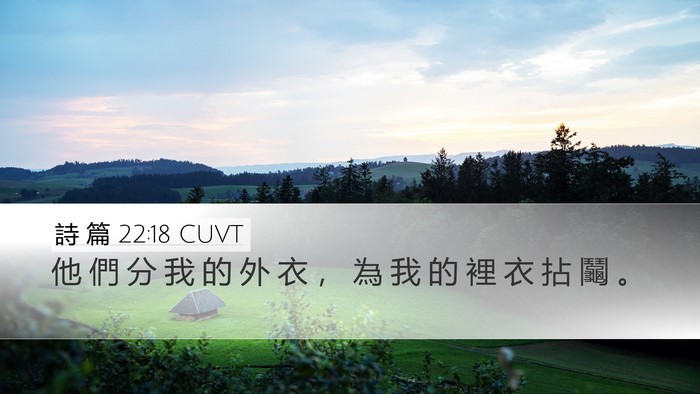詩 篇 22:18 CUVT Desktop Wallpaper - 他 們 分 我 的 外 衣 ， 為 我 的 裡 - Desktop Bible Verse Wallpaper
