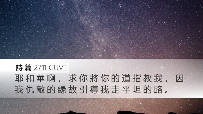 詩 篇 27:11 CUVT Bible Verse Image
