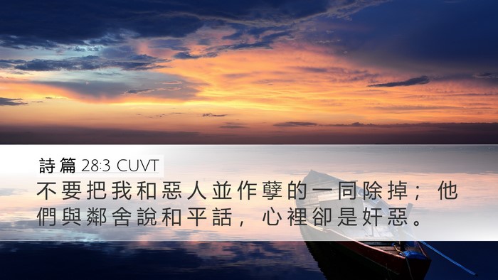 詩 篇 28:3 CUVT Desktop Wallpaper - 不 要 把 我 和 惡 人 並 作 孽 的 一 - Desktop Bible Verse Wallpaper